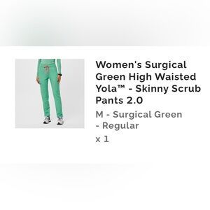 FIGS High Waisted Yola Pant (Surgical Green)